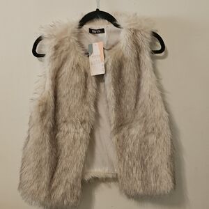 Women's Faux Fur Vest - Cream